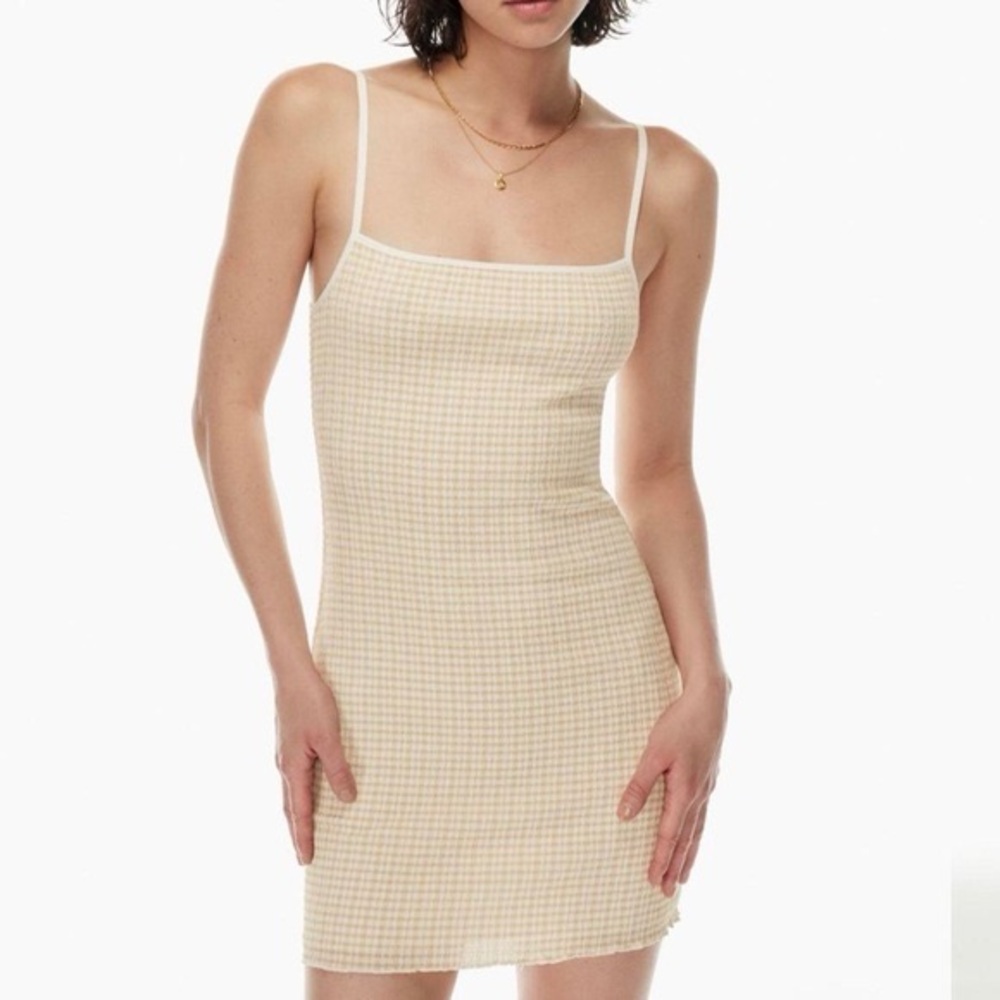 Wilfred Cream Checkered Mini Dress